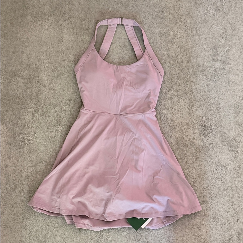 HALARA Pink Halter Skater Dress